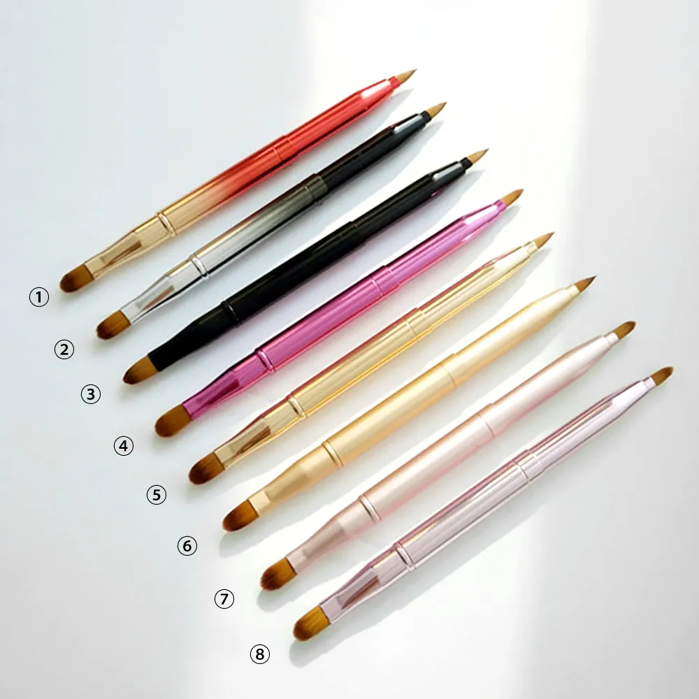 BUEYA 1 private label high-quality double-ended makeup brush retractable lip brush, portable lip brush