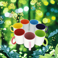 Taza de Cerámica Desechable de 11 oz, Doble Revestimiento Interior de Color, Aluminio Personalizable, Sublimación de Doble Color, Térmica, de Lujo, para Bodas