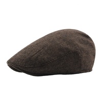 Para Hombre Caballero Lana Plaid Tartan Herringbone Cabbie Jeff Cap Driver Cap