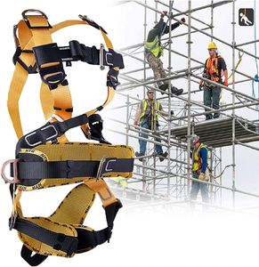 Harnais de sécurité en polyester à 5 points pour tout le <span class=keywords><strong>corps</strong></span>, certifié CE, ceinture de protection contre les chutes, anneau en D en aluminium, résistance à la rupture de 1500 kg, 150 kg - Product Image 3