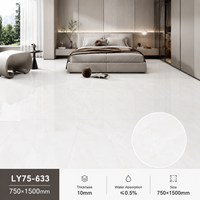 Carreaux de porcelaine brillants effet marbre modernes 750mm*1500mm pour sol et mur, idéaux pour villa, salon, cuisine, salle de bain