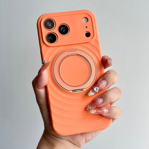JOYPORODO S109 Fashion Wave Liquid Silicone Phone Case Wholesale for <b>iPhone</b> 15 16 17e Pro Max Magnetic <b>Holder</b> Silicone Case - Product Image 1