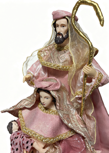 Set Presepe Natalizio <span class=keywords><strong>Rosa</strong></span> Glitterato - Statuine della Sacra Famiglia per Decorazioni Religiose Festive - Product Image 3