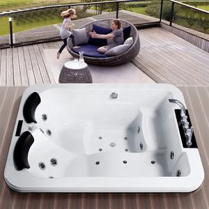 Baignoires de luxe à double jet pour massage, baignoire rectangulaire en bois avec TV élévateur, <span class=keywords><strong>bain</strong></span> de tourbillon, livraison gratuite - Product Image 1