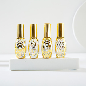 10ML Golden Gilded Glass Perfume <b>Spray</b> <b>Bottle</b>, Portable Cosmetic Refill <b>Empty</b> <b>Bottle</b> Travel Perfume Dispenser - Product Image 1