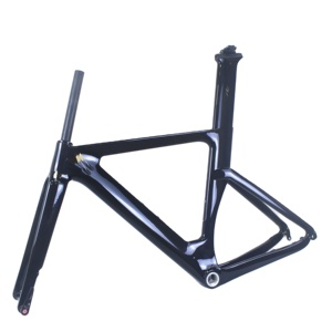 Cadre <span class=keywords><strong>de</strong></span> vélo <span class=keywords><strong>de</strong></span> route en carbone 700c noir brillant, bon marché - Product Image 4