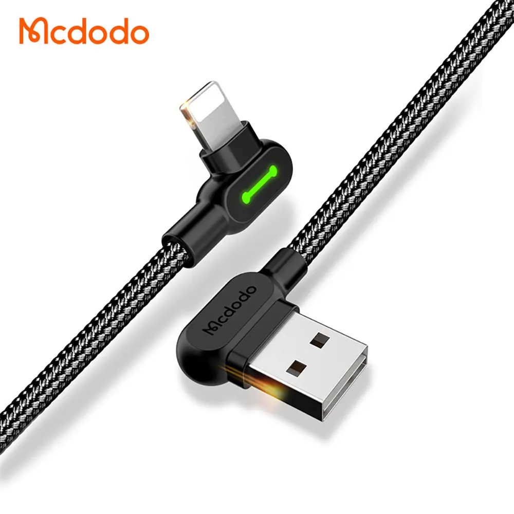 Amazon Top Seller Mcdodo Android 2 In 1 3 In 1 Right Angle Led Charger Charging Data Type C Usb-C Usb C Micro Data Usb 3M Cable