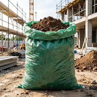 Sacs tissés verts robustes pour la construction, le sol et les déchets, résistants aux déchirures, grande capacité, pour les chantiers de construction et l'aménagement paysager