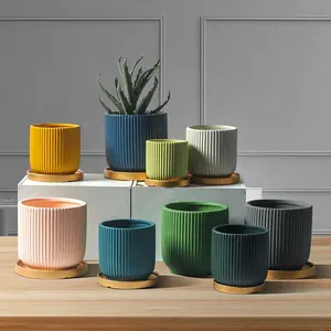 Nordic modern style minimalism design matte multicolor pots ceramic flower pots for indoor plants