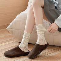 Chaussettes courtes antibactériennes blanches et noires pour femmes, fines, à dentelle, pour usage quotidien, chaussettes mi-mollet JK