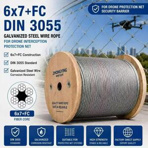 Vente en gros usine : Câble métallique galvanisé 7x7, Câble de pêche en <span class=keywords><strong>Kevlar</strong></span> rond, Câble de treuil 10mm, Matériel de quincaillerie - Product Image 1