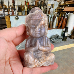 Statue <span class=keywords><strong>de</strong></span> Bouddha en cristal sculptée à <span class=keywords><strong>la</strong></span> main, <span class=keywords><strong>Pierre</strong></span> <span class=keywords><strong>de</strong></span> <span class=keywords><strong>lune</strong></span> bleue, Artisanat <span class=keywords><strong>de</strong></span> méditation pour <span class=keywords><strong>la</strong></span> décoration intérieure - Grande Vente - Product Image 2