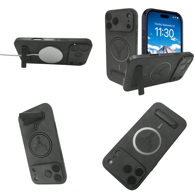 New Magnetic Case with Metal Stand Shockproof Matte Skin Feel Cover for iPhone 17 16 15 14 13 12 Plus Max New Trending Product