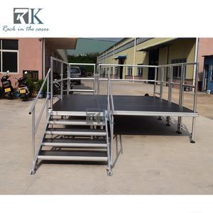 Escenario de Cuatro Patas con Barandilla de Seguridad, Escenario de Aluminio con Altura Ajustable - Product Image 2