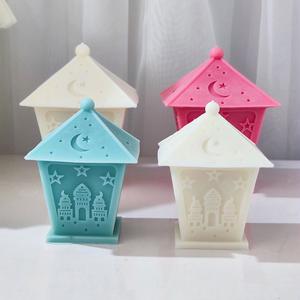 Bougeoir islamique à 4 faces pour décor de cire en plâtre Moule céleste islamique Lanterne arabe étoile lune Moule en silicone grande taille - Product Image 3
