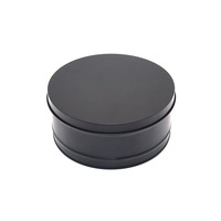 Boîte ronde en métal noir mat, impression différente personnalisée, prix bon marché, bocaux à bougies et emballage, boîte en métal pour biscuits, bonbons et thé