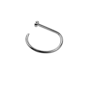 Anillo de titanio para la nariz para mujer y niña, Piercing para la nariz con forma de D, ASTM F136