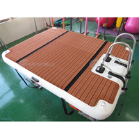 Plateforme flottante gonflable pour jet ski, en teck, avec ponton pour bain de soleil, yoga, île flottante, quai flottant, pont de baignade
