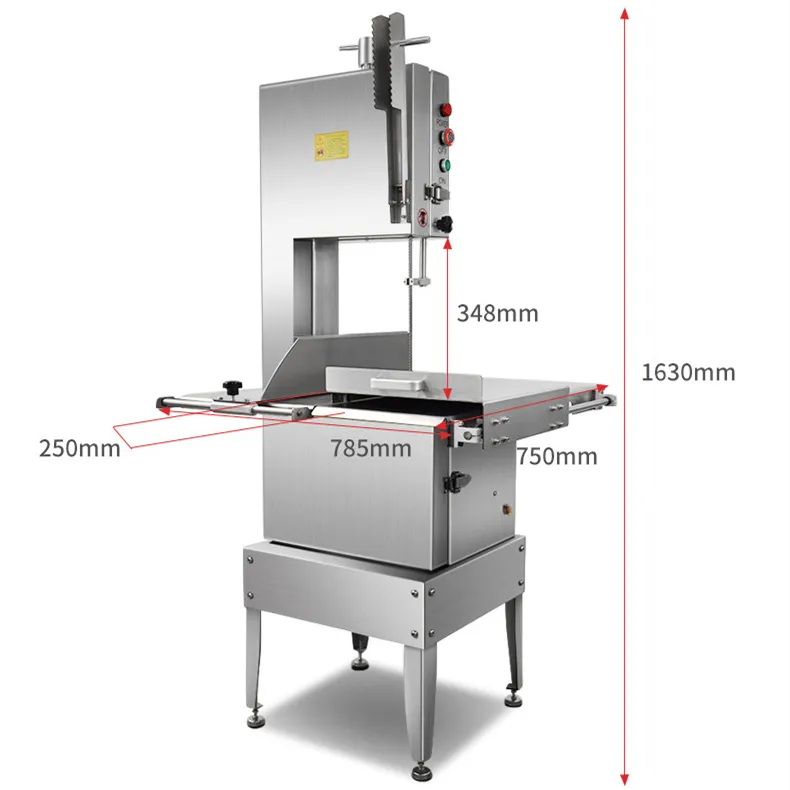 Eléctrica carnicería sierra de huesos de carne picadora de carne máquina de corte de hueso de carne cortadora para acero inoxidable