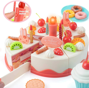 Lot <span class=keywords><strong>de</strong></span> 82 pièces <span class=keywords><strong>de</strong></span> jouets <span class=keywords><strong>de</strong></span> simulation pour enfants : Aliments à <span class=keywords><strong>d</strong></span>écouper DIY, Gâteau <span class=keywords><strong>d</strong></span>'<span class=keywords><strong>anniversaire</strong></span>, Bougies, Service à thé - <span class=keywords><strong>Jeu</strong></span> <span class=keywords><strong>d</strong></span>'imitation - Product Image 2