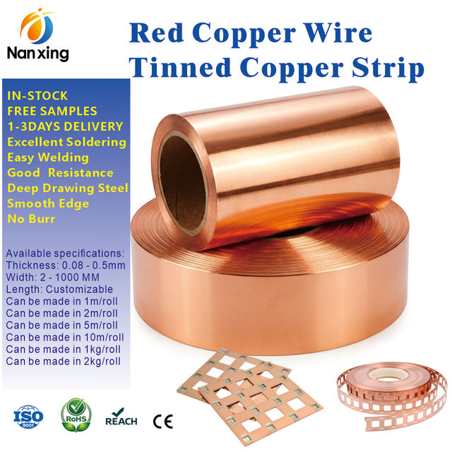 ETP C11000 Pure Copper Coil Stock 0.5mm Thickness CDA110 Red Copper Sheet for Electrical Grounding Industrial Parts NANXING