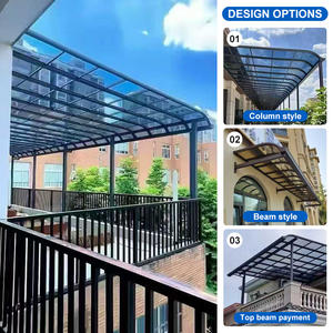 Auvent de balcon personnalisable SUNTO, pergola, résistant à la chaleur, ignifuge, imperméable, en alliage d'aluminium, auvent de terrasse pour <span class=keywords><strong>2</strong></span> <span class=keywords><strong>voitures</strong></span>, <span class=keywords><strong>garage</strong></span> - Product Image 4