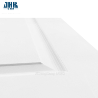 Porte composite intérieure lisse JHK-001 moderne en MDF/HDF à âme creuse, apprêtée blanche, pour la décoration des chambres et des cuisines