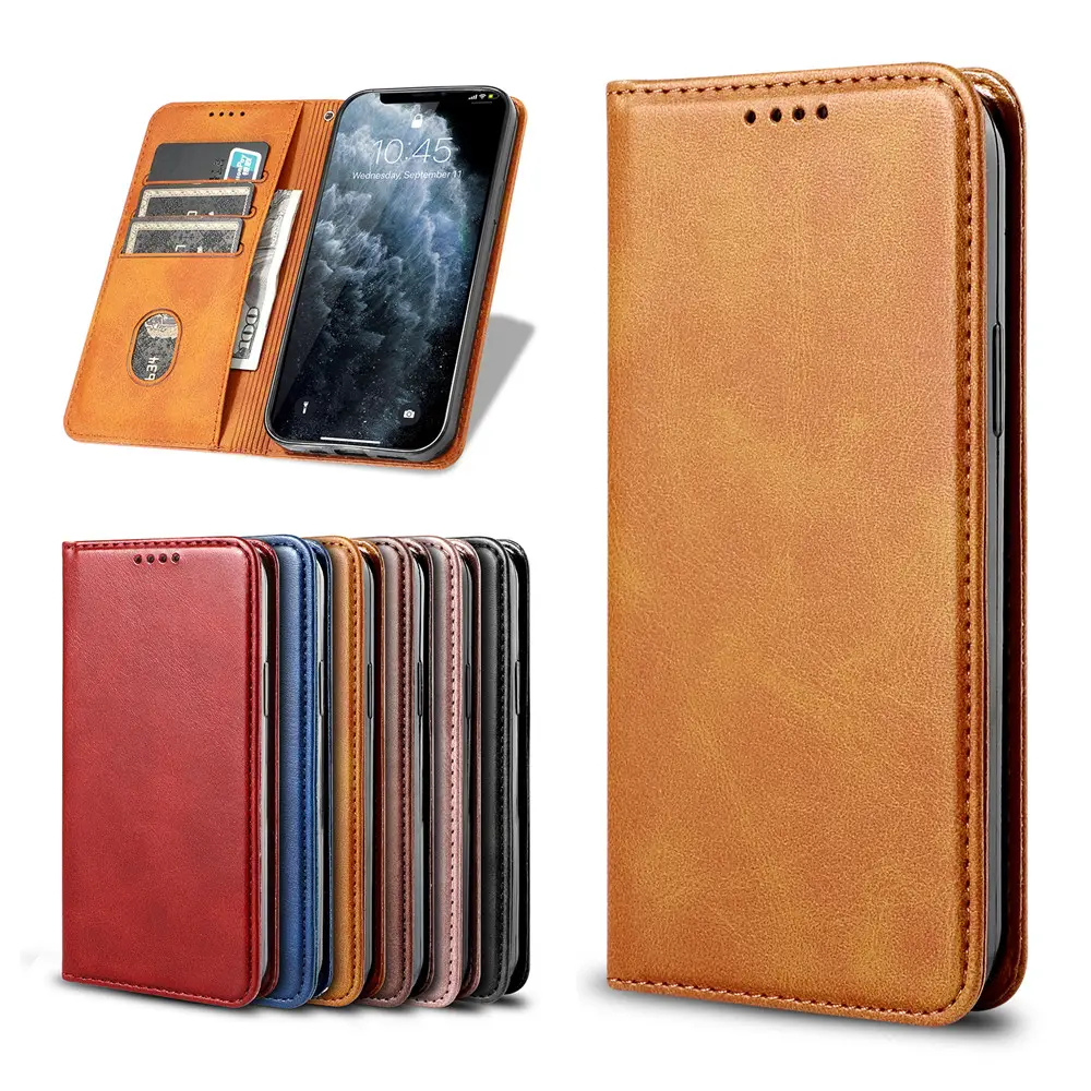 anti fall multifunction flip purse phone case card slot pu leather wallet phone case for iphone 12 13 pro max