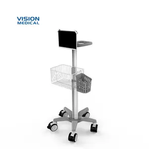 Mobile Tablet Cart With Storage Box Laptop Medical Trolley Ipad Cart Vital Signs Monitor Rolling Stand