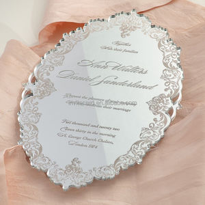 Invitation de <span class=keywords><strong>mariage</strong></span> <span class=keywords><strong>en</strong></span> <span class=keywords><strong>plexiglas</strong></span> doré miroir décadent billets de coing découpés au laser gravés invitations de voeux d'anniversaire <span class=keywords><strong>en</strong></span> acrylique - Product Image 2