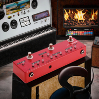 Pédale d'effets multi-effets pour guitare MOSKY DC5 5 en 1, booster, buffer, delay, chorus, distorsion, overdrive, rouge, true bypass, audio de scène