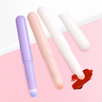 Petit pinceau à lèvres rond en poils synthétiques, poils doux, mini pinceau de maquillage, pinceau pour fard à paupières, anticernes, rouge à lèvres, manche en plastique, pinceau estompeur