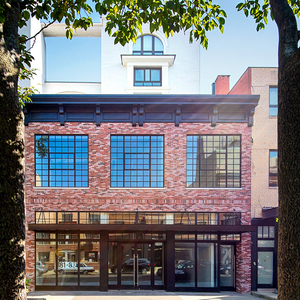 アメリカンスタイルの店舗正面、店頭ドア、二重強化ガラスの商業用ドア、アルミ製防犯店頭スイングドア - Product Image 1