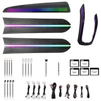 Kit d'éclairage d'ambiance dynamique à LED pour l'intérieur de voiture Audi Q5 2010-2017, accessoires de panneau de porte en bois carbone