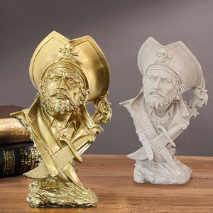 Nordic Abstract Resin <strong>Pirate</strong> Captain Sculpture Ornaments New Living Room <strong>Furniture</strong> Decorations for Home Decor Resin Crafts Gifts - Product Image 2
