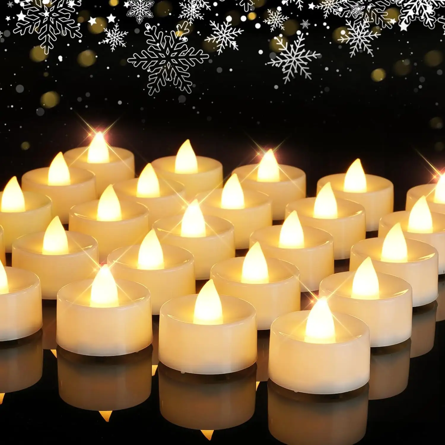 Valore di casa 24 confezioni di candele a LED senza fiamma luci del tè a batteria, 200 + ore elettriche finte candele luci del tè