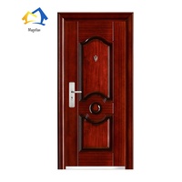 Porte de sécurité d'entrée en acier au design moderne et simple pour l'extérieur de la maison Fonction antivol Ouverture manuelle de l'usine chinoise