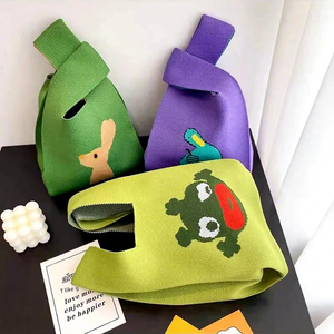 Sac seau tissé pour femme, ouverture supérieure, doublure en polyester doux, sac à main à bandoulière avec poche pour téléphone, imprimé vache à carreaux, sac fourre-tout décontracté - Product Image 4