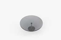 Vente directe d'usine de plats en verre ronds gris avec bases en acier inoxydable, design moderne durable pour la décoration de la maison
