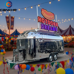Nouveau style de camion de cuisine mobile pour bonbons, desserts, hot-dogs, pizzas, glaces, bar mobile, remorque alimentaire, acier inoxydable, snack, restauration rapide - Product Image 1