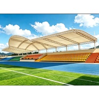 Structure en acier pour gradins, matériaux de membrane ignifuges pour gradins de stades de football, auvents pour gradins sportifs