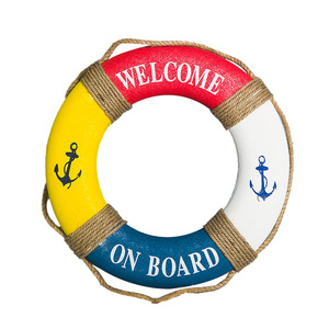 Décoration murale ronde en mousse bleue et blanche avec ancre, style nautique, bienvenue à bord, décoration intérieure - Product Image 4