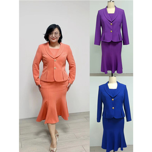 Tailles plus grandes, OEM, jupe de bureau pour femmes de haute qualité en pur coton - Product Image 2