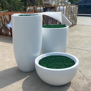 Maceta Moderna Minimalista de Fibra de Vidrio para Interiores y Exteriores, Elegante Maceta Alta y Cónica para Flores, Maceta Arquitectónica de FRP para Paisajismo, Venta al Por Mayor - Product Image 1