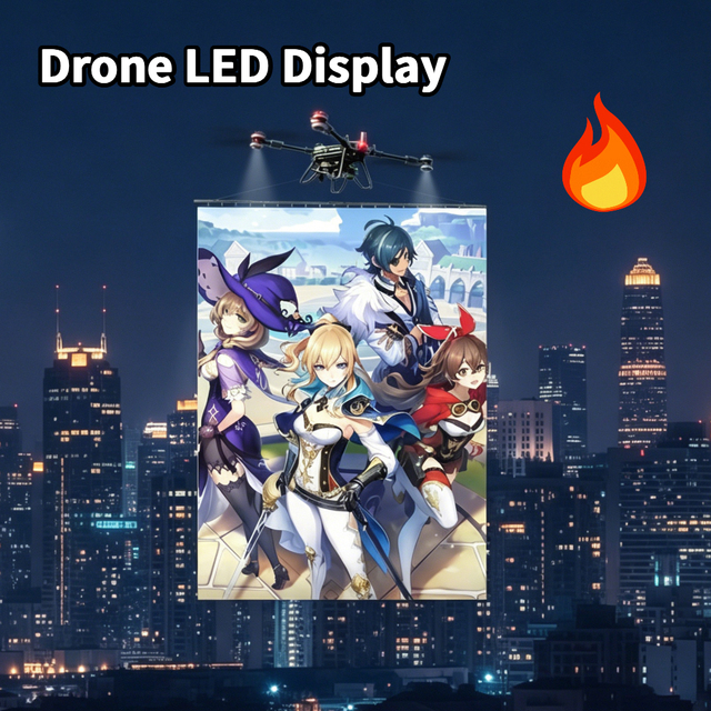 Bestar Digital Poster Drone LED Display System Ultra-Thin Foldable Transparent Mesh IP68 Waterproof 1 Year Warranty Outdoor