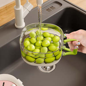 Bol passoire <span class=keywords><strong>mini</strong></span> efficace avec couvercle, <span class=keywords><strong>panier</strong></span> de drainage en plastique pour fruits et légumes, fabricant personnalisé de passoire de cuisine - Product Image 4