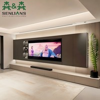 Ensemble mural TV personnalisé pour salon, meuble suspendu anthracite, étagères intégrées et console de base à tiroirs larges pour usage domestique