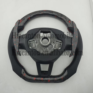 พวงมาลัยคาร์บอนไฟเบอร์แบบเจาะรูหุ้มหนังคุณภาพสูงสำหรับรถยนต์ Octavia - Product Image 2