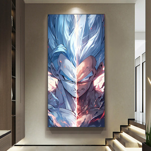 드래곤볼 슈퍼 사이어인 스프레이 페인팅 알루미늄 합금 크리스탈 도자기 벽걸이 그림 손오공 장식 다용도 e스포츠 - Product Image 4