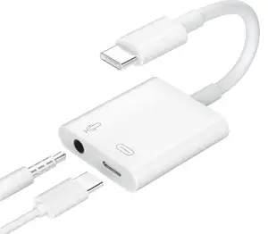 USB-C pengisi daya 2 in 1 PD 60w ke adaptor Jack Headphone dengan Chip DAC Hi-Fi mendukung musik Lossless untuk Android iPad pro MacBook